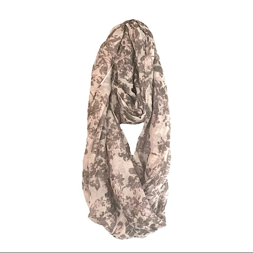 🌺 New York & Company Floral Boho Neutral Lightweight Wrap Scarf NWT
